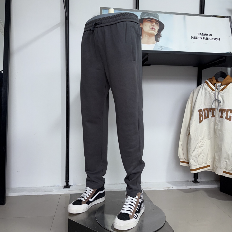 JJ男春秋纯棉卫裤休闲运动裤宽松小直筒平口运动裤长裤