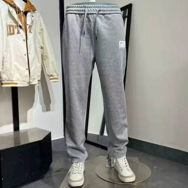 JJ男秋冬纯棉休闲运动宽松阔腿裤直筒平口卫裤运动裤长裤