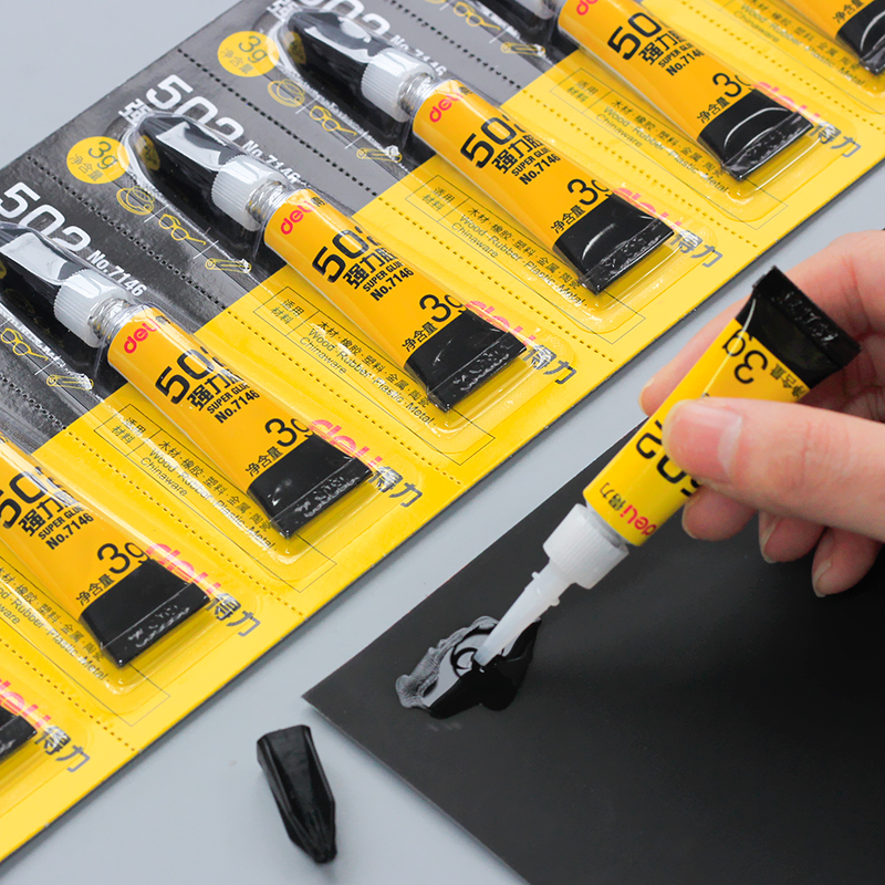 得力 502强力胶水万能软胶瞬间手工diy速干快速模型超强粘得牢