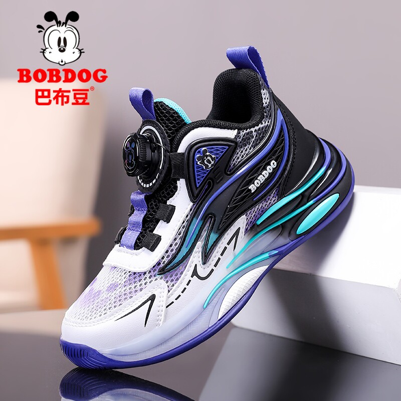 巴布豆男童鞋子春夏季2026新款中大童网面透气单网镂空儿童运动鞋