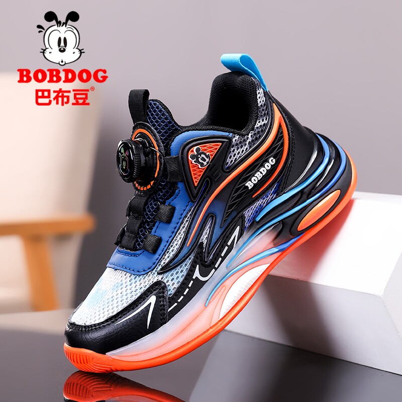 巴布豆男童鞋子夏季网鞋2026新款单网镂空透气大童男孩儿童运动鞋