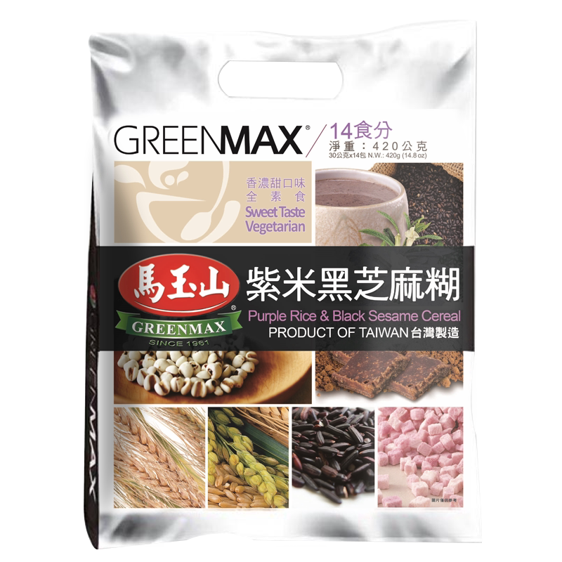 中国台湾进口马玉山紫米黑芝麻糊山药五谷粉营养早餐代餐冲饮袋装