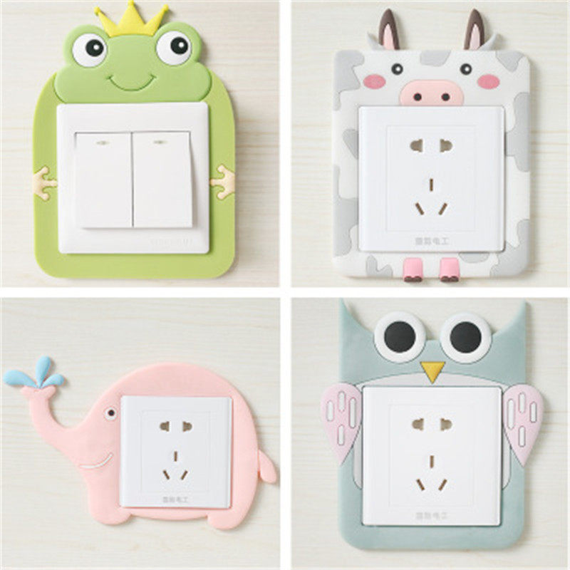 软胶开关套防脏开关贴卡通插座电源保护套创意客厅卧室墙壁装饰套