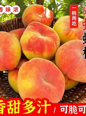 陕西大荔蟠桃黄肉新鲜孕妇水果现摘毛桃子当季整箱软糯爆汁超甜香
