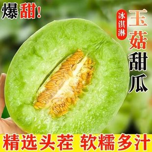 山东现摘玉菇甜瓜香瓜新鲜水果应季时令8斤装包邮无公害现货秒发
