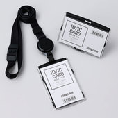 高端硬质卡套伸缩安全挂绳员工挂牌黑色房产经纪人工作牌PVC定制