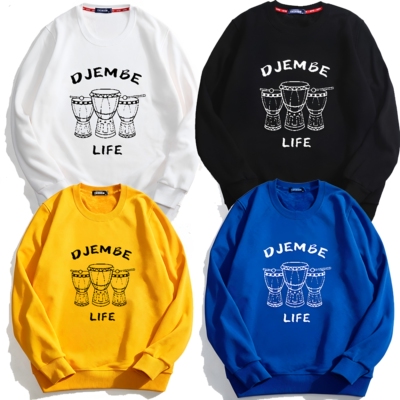 DJEMBE LIFE鼓队队服定制 非洲鼓主题文化衫宽松团体表演秋冬卫衣