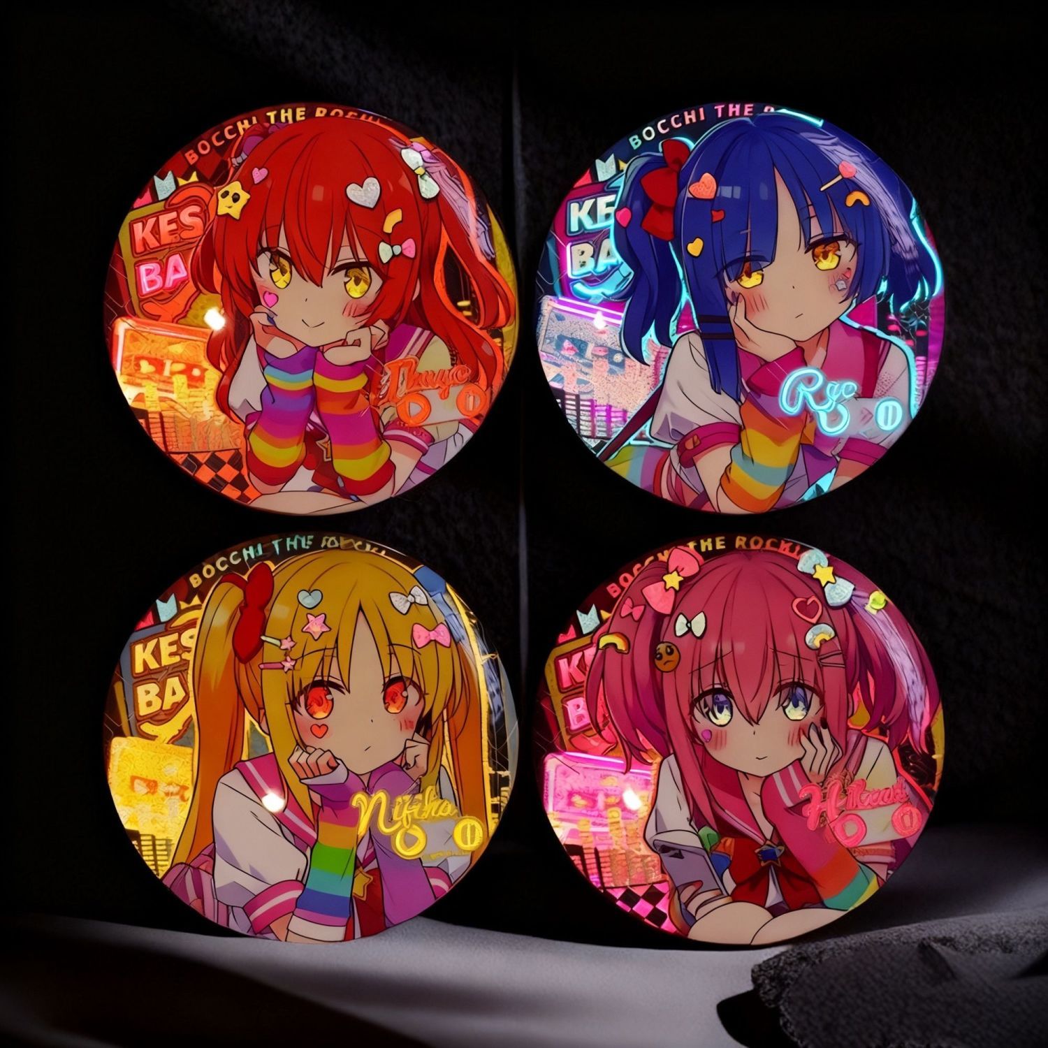 孤独摇滚周边山田凉后藤一里自制反光吧唧二次元动漫徽章挂件礼物