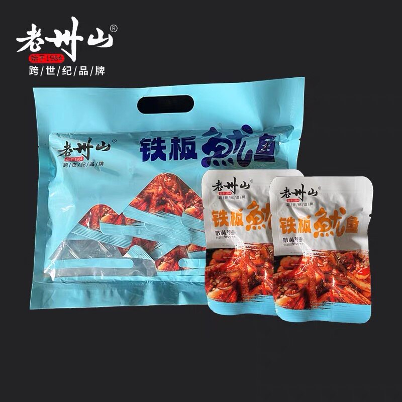 老州山铁板鱿鱼须鱿鱼丝杏鲍菇鱿鱼条开 袋即食辣味小包装海味零