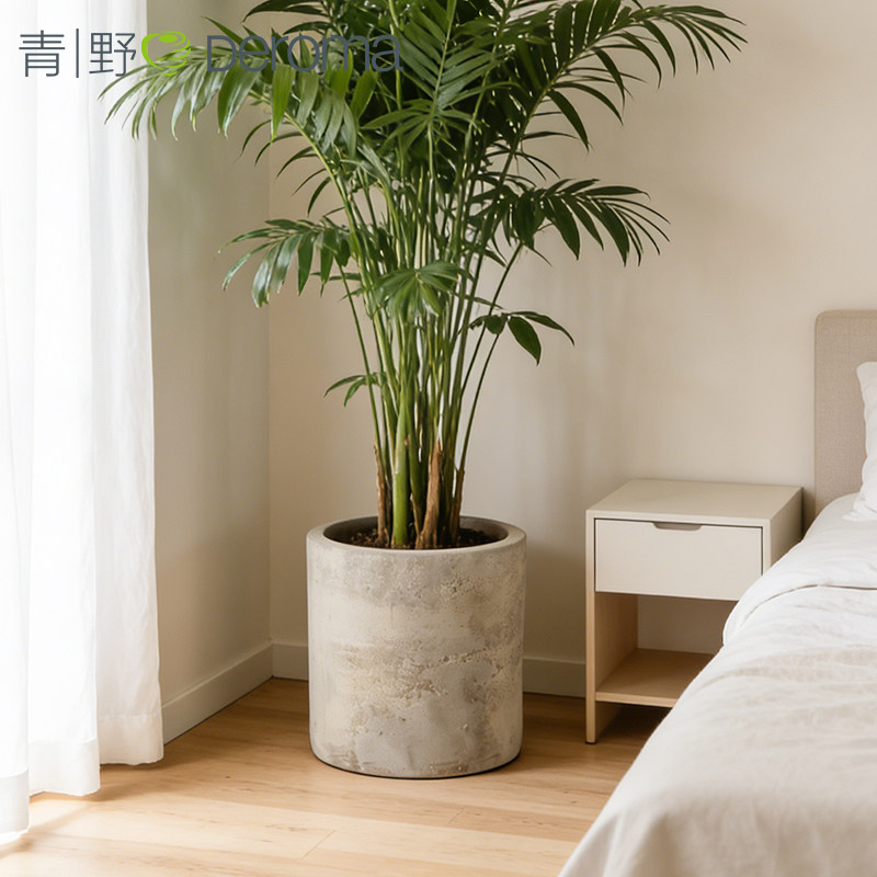 deroma中古做旧粗陶盆陶盆红陶土粗砂透气手工陶罐罗马柱圆柱陶盆