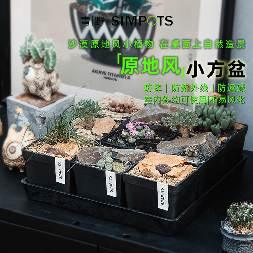 10/14cm小方盆树脂黑色