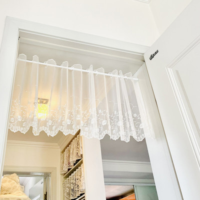 韩式蕾丝花边门帘半帘咖啡帘遮挡帘卧室阳台小帘子隔断帘家用装饰