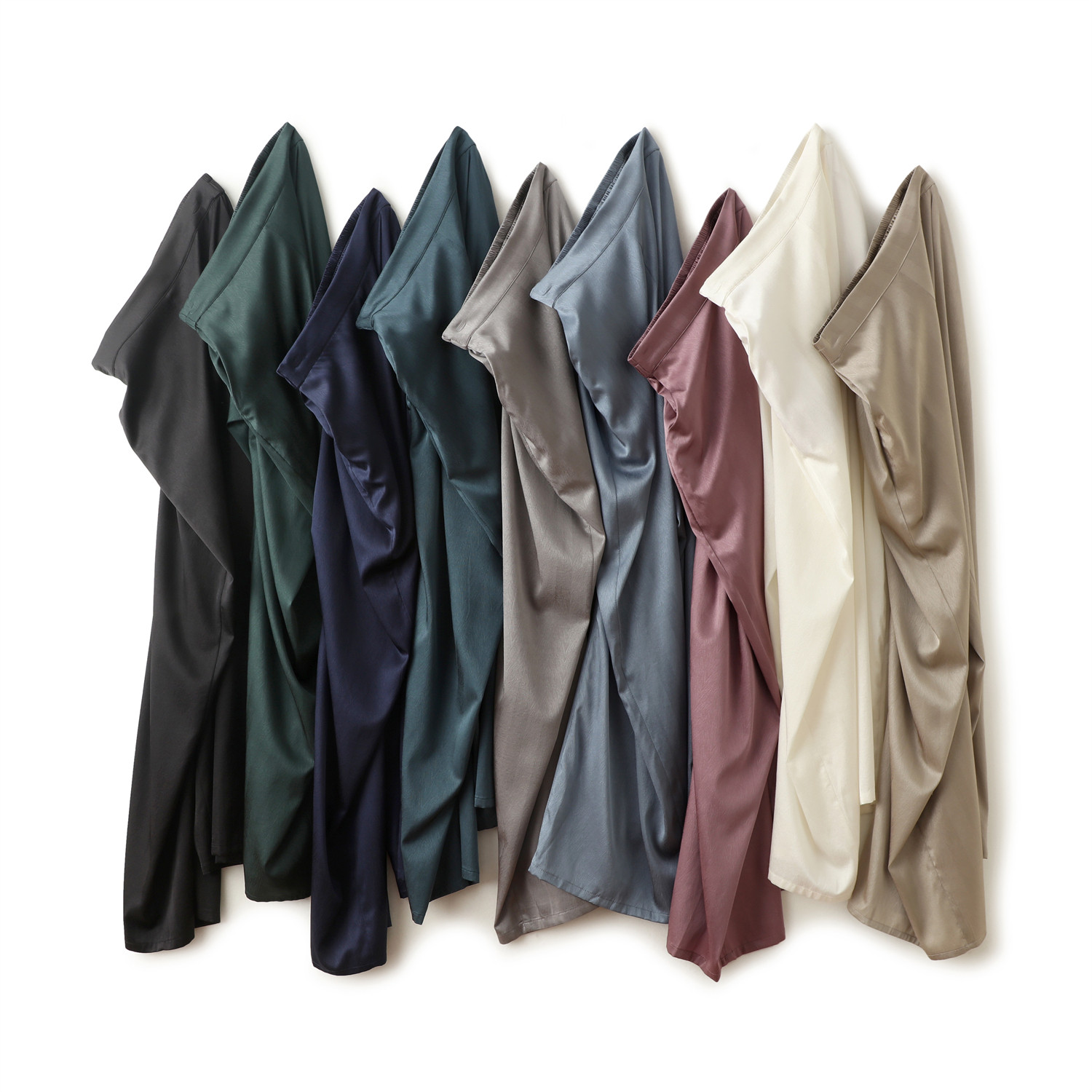 高货！桑蚕丝人字纹弹力桑波缎多色直筒裤女长裤真丝夏口袋阔腿裤