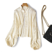 真丝灯笼袖 防晒衣女2025新款 披肩开衫 中式 桑蚕丝短款 烧花工艺