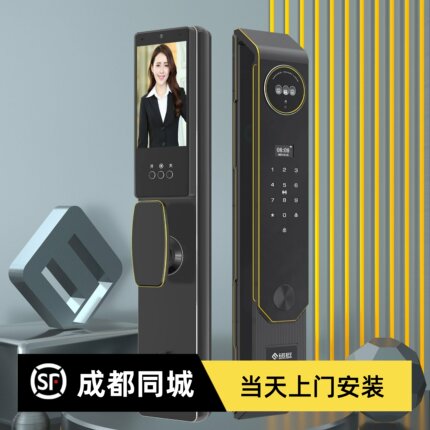 成都指纹锁3D人脸识别智能门锁家用入户门密码锁智能锁电子锁