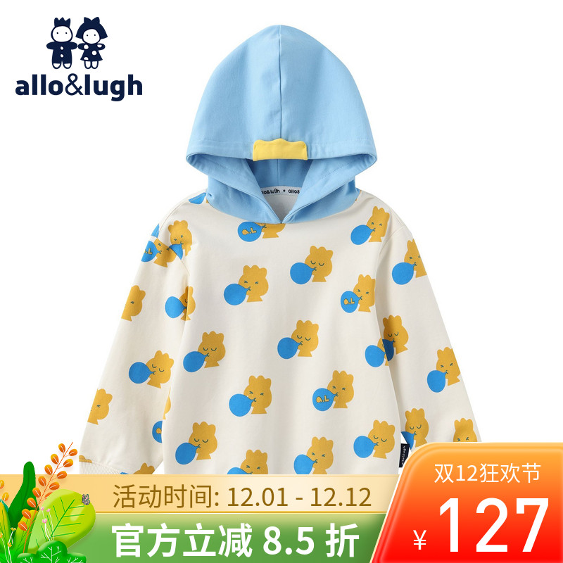 【趣味农场】阿路和如h2024秋冬新款男童连帽卫衣长袖儿童上衣