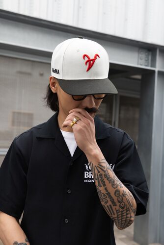 NoMA红色倒A系列棒球帽鸭舌帽男女同款