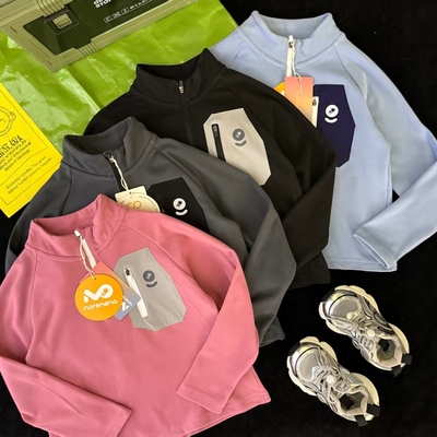 中大童男女童德绒打底衫儿童卫衣秋冬装新款长袖保暖半拉链糯糯衣