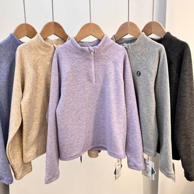 秋冬女男童运动衣儿童户外训练T恤长袖吸湿薄绒上衣中大童糯糯衣