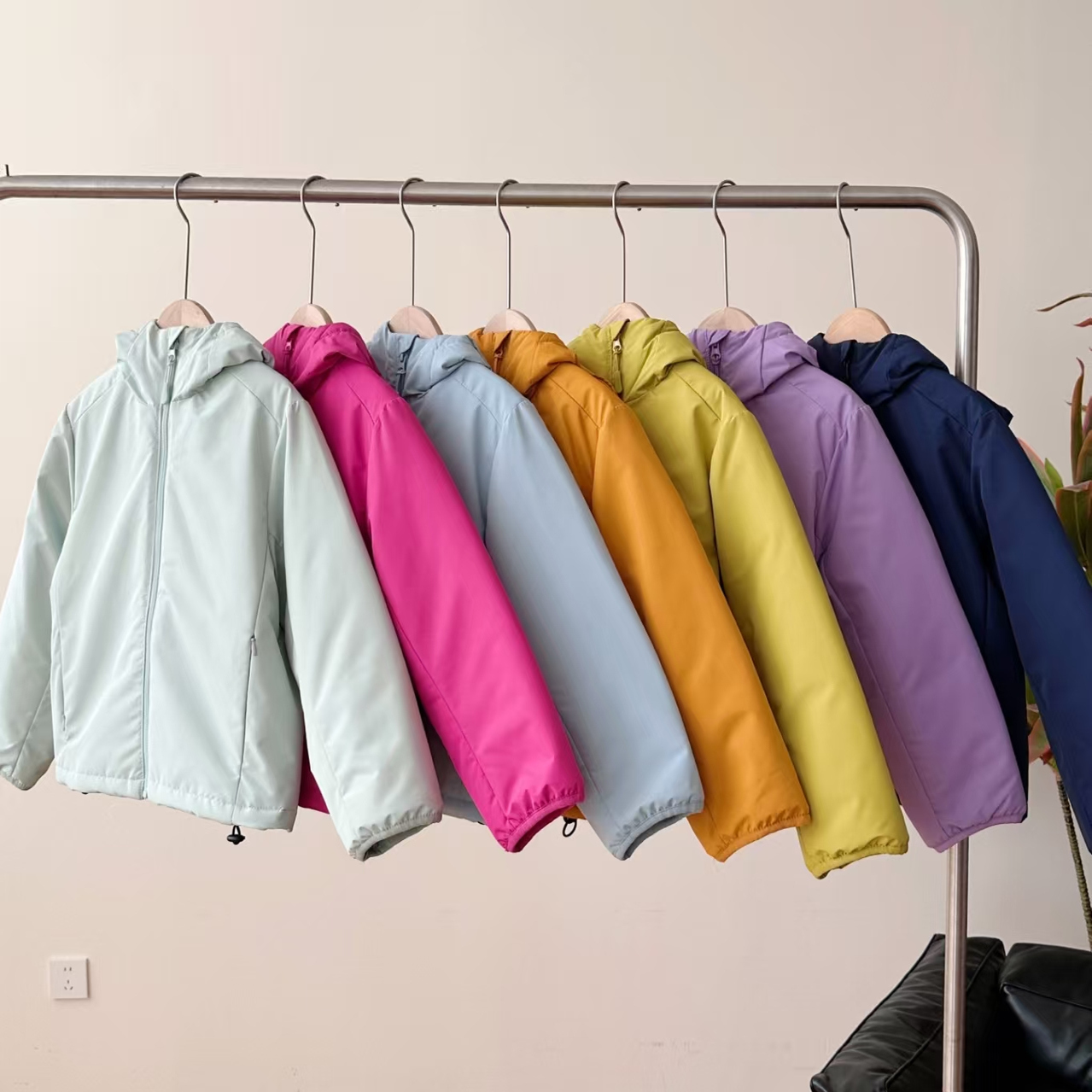 中大童运动夹棉外套冬款男女童户外连帽三防新雪丽保暖棉服冲锋衣