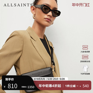 款 肩带可拆春季 WR537X ALLSAINTS女士斜跨包皮革单肩包黑色时尚