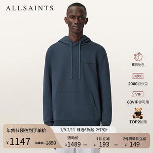 ALLSAINTS男士休闲连帽卫衣Logo袋鼠兜上衣2025冬新款M034NB