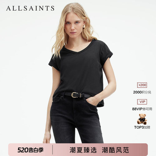 ALLSAINTS女士V领短袖T恤