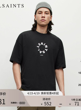 ALLSAINTS男士圆领字母logoT恤官方秋季宽松休闲上衣M072PB