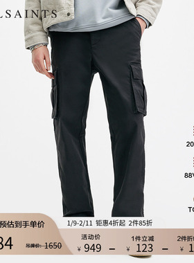 ALLSAINTS男士工装休闲长裤舒适中腰直筒裤子基础款秋季M039TA