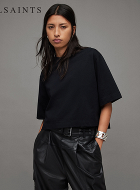 ALLSAINTS女士圆领纯色时尚露腰T恤慵懒上衣休闲百搭秋季WM641Z