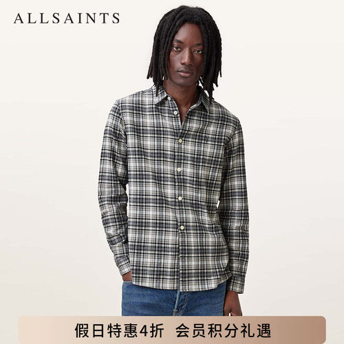 ALLSAINTS男士格纹衬衫