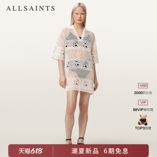 ALLSAINTS女士镂空针织连衣裙KYRA时尚迷你裙子2026夏季新款