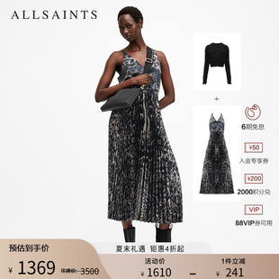 ALLSAINTS女士艺术豹纹连衣裙两件套裙装羊毛衫百褶裙夏季W186DB