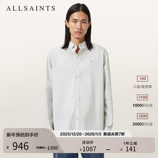 M047SD 心形刺绣商务休闲2025冬新款 ALLSAINTS男士 竖条纹衬衫