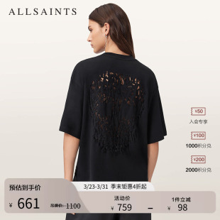 W065JD 2026年春季 ALLSAINTS女士率性短袖 T恤后背镂空宽松款