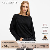 ALLSAINTS女士条纹长袖 T恤宽松洋气百搭上衣官方秋季 W012JZ