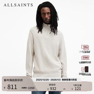 男装 秋冬季 M090KB 半拉链高领毛衣华夫格针织衫 ALLSAINTS男士