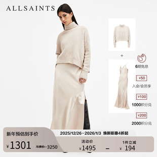 W288DB 吊带裙秋季 ALLSAINTS女士舒适连衣裙两件套裙装 混纺羊毛衫