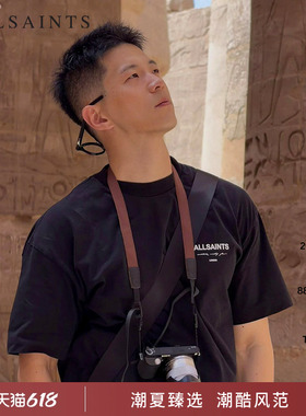 ALLSAINTS男士质感短袖T恤黑色百搭宽松上衣夏季款男装M071PB