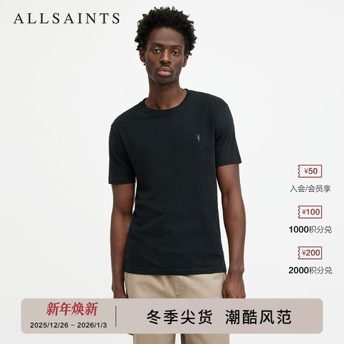 ALLSAINTS男士刺绣圆领夏季纯色