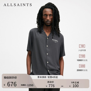 男装 ALLSAINTS男士 M158SB 春季 logo衬衣夏威夷衫 轻盈短袖 衬衫