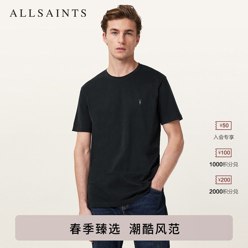 ALLSAINTS男士羊头圆领T恤商务休闲上衣2026年春季款M030JB