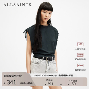 W157JA 女装 ALLSAINTS女士轻盈无袖 T恤宽松简约上衣官方秋季