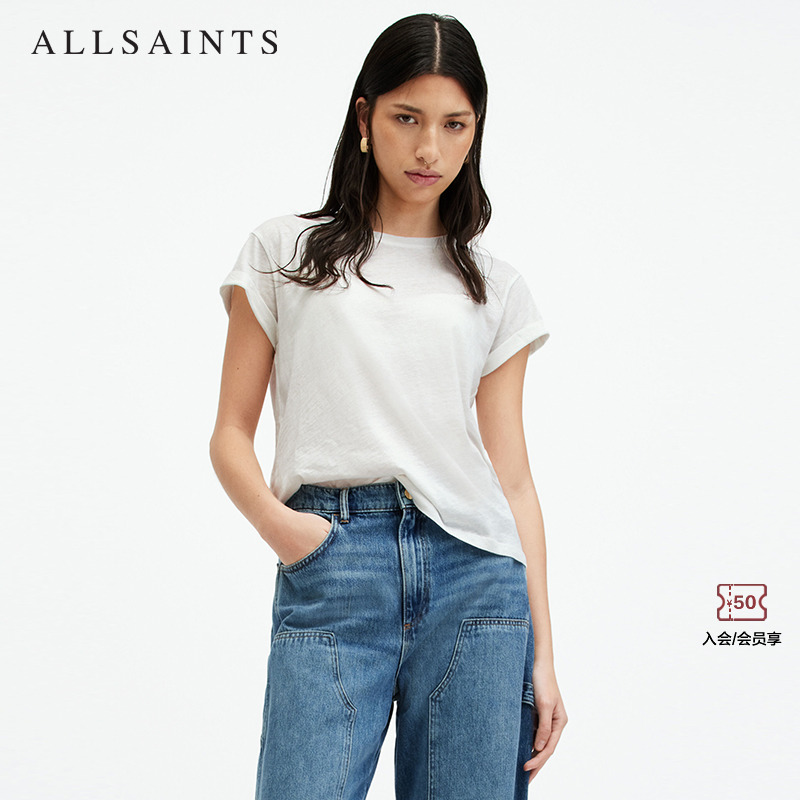 ALLSAINTS女士圆领短袖T恤百搭款春夏季经典款时尚休闲上衣WM111S