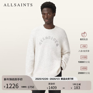 ALLSAINTS男士 M020KD 舒适字母毛衣羊驼毛混纺针织2025秋新款