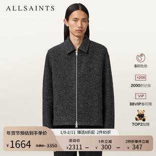 ALLSAINTS男士时尚夹克短款羊毛呢大衣拉链外套2025冬新款M011OD