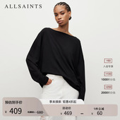ALLSAINTS女士长袖 宽松休闲上衣W170JB T恤一字领官方2026秋季