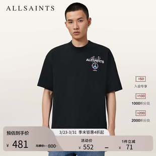 M020PD 圆领上衣2026年春季 ALLSAINTS男士 酷感印花T恤百搭短袖
