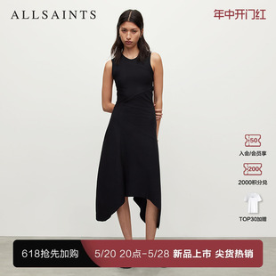 小黑裙春季 款 连衣裙Gia收腰长款 ALLSAINTS女士无袖 WD114T