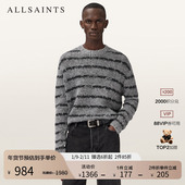 明星同款 M003KD 2025冬新款 ALLSAINTS男士 舒适条纹毛衣宽松针织衫